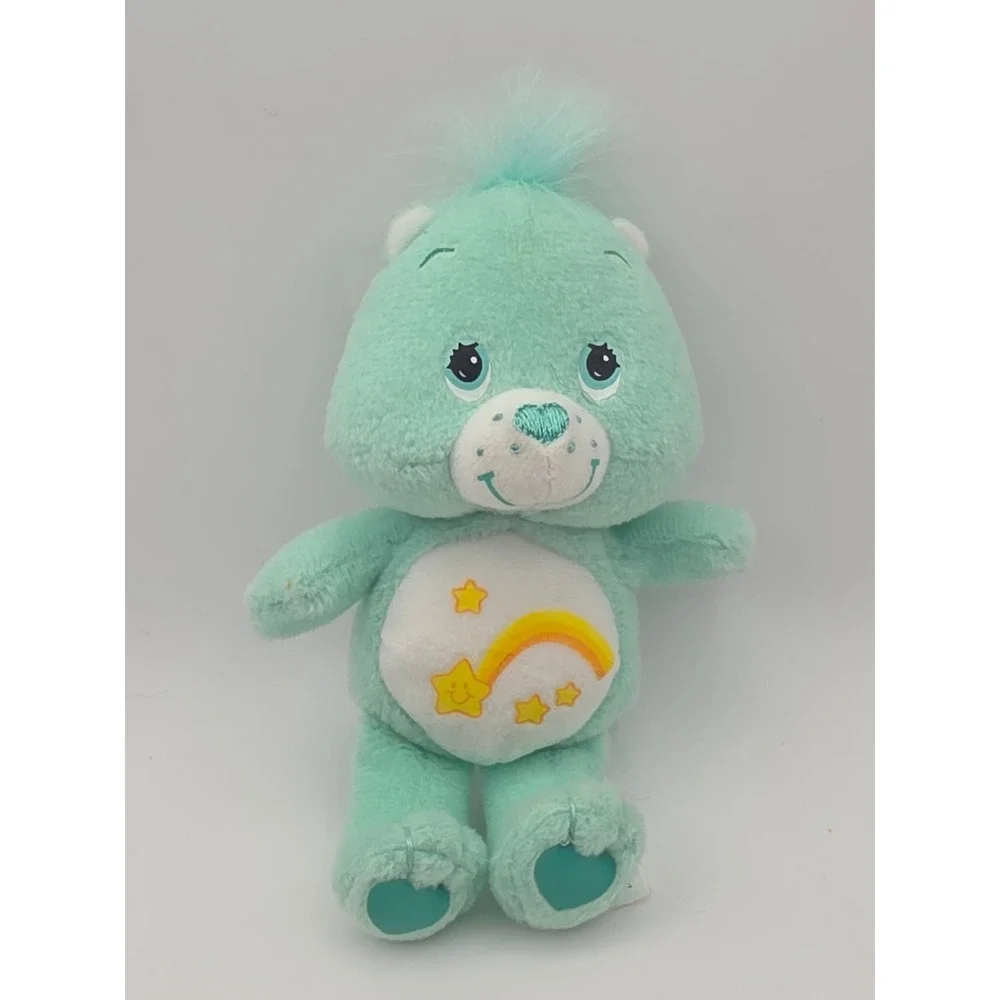 Care Bears Wish Bear 6in Mint Green Excellent 2004 Play Along Plush Toy